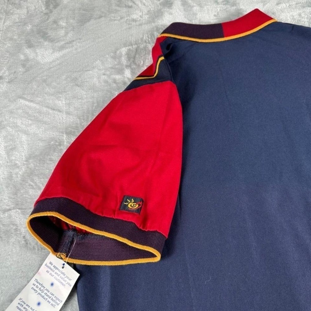 NWT VTG Taco Bell Collection Barco Polo Shirt Mens XL Navy Red Striped 90s NWT - Picture 4 of 5